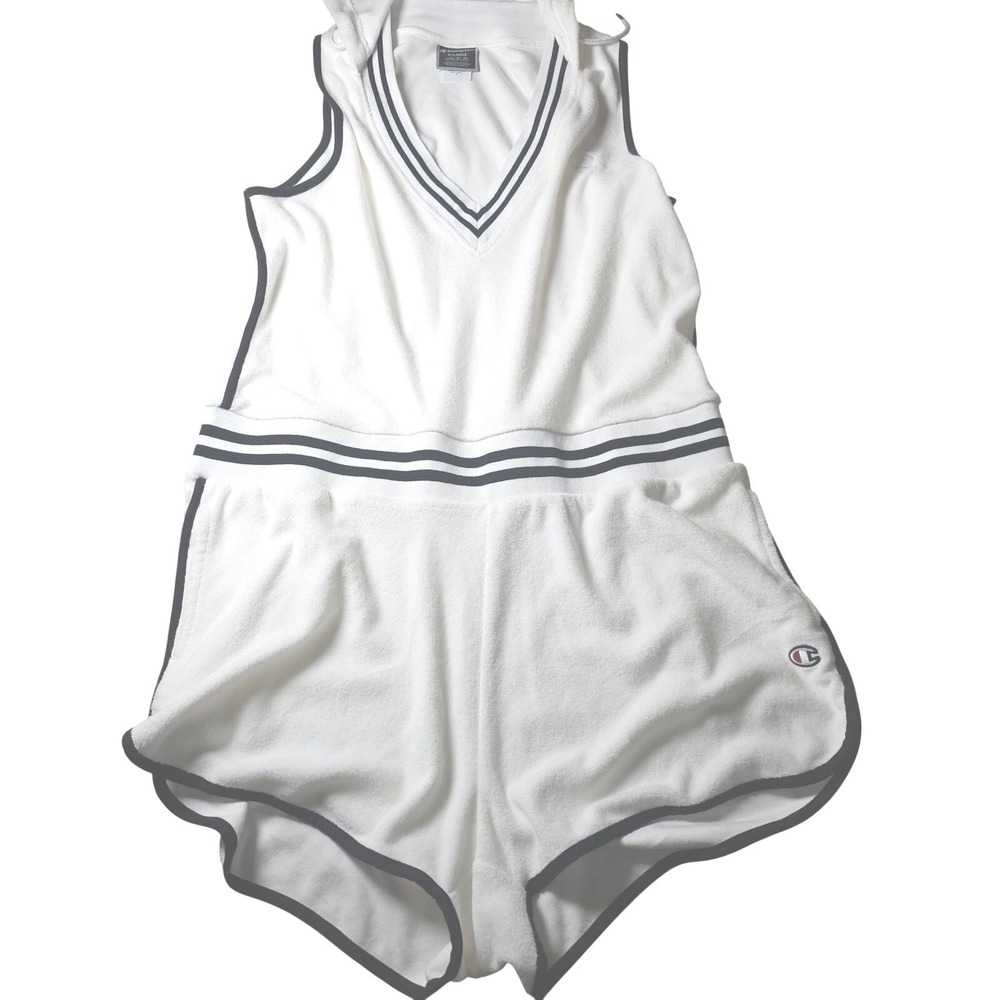Champion Terry Cloth New Retro Y2K Shorts 1 piece Hooded Jump Suit XL